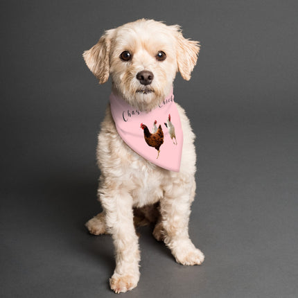 Pet Bandana Chasing Chickens Reversible Blue and Pink