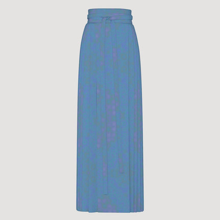 Traditional Chinese Pleated Skirt Blue Watercolor