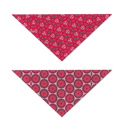 Pet Bandana Reversible Red and Gray Abstract