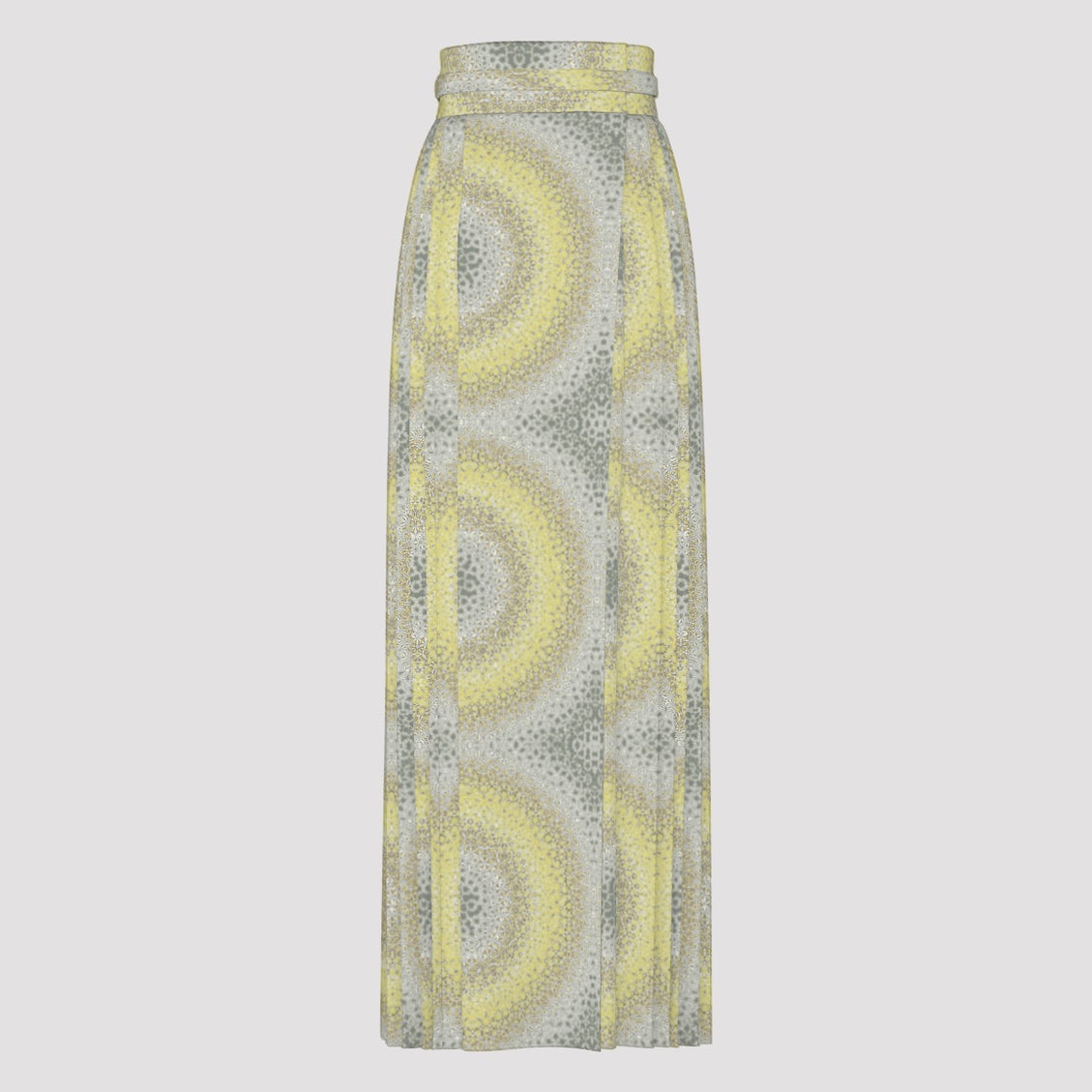 Traditional Chinese Pleated Skirt Yellow and Gray