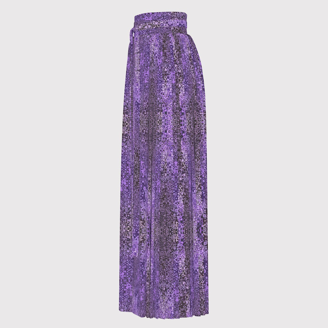 Traditional Chinese Pleated Skirt Purple and Black Graphic