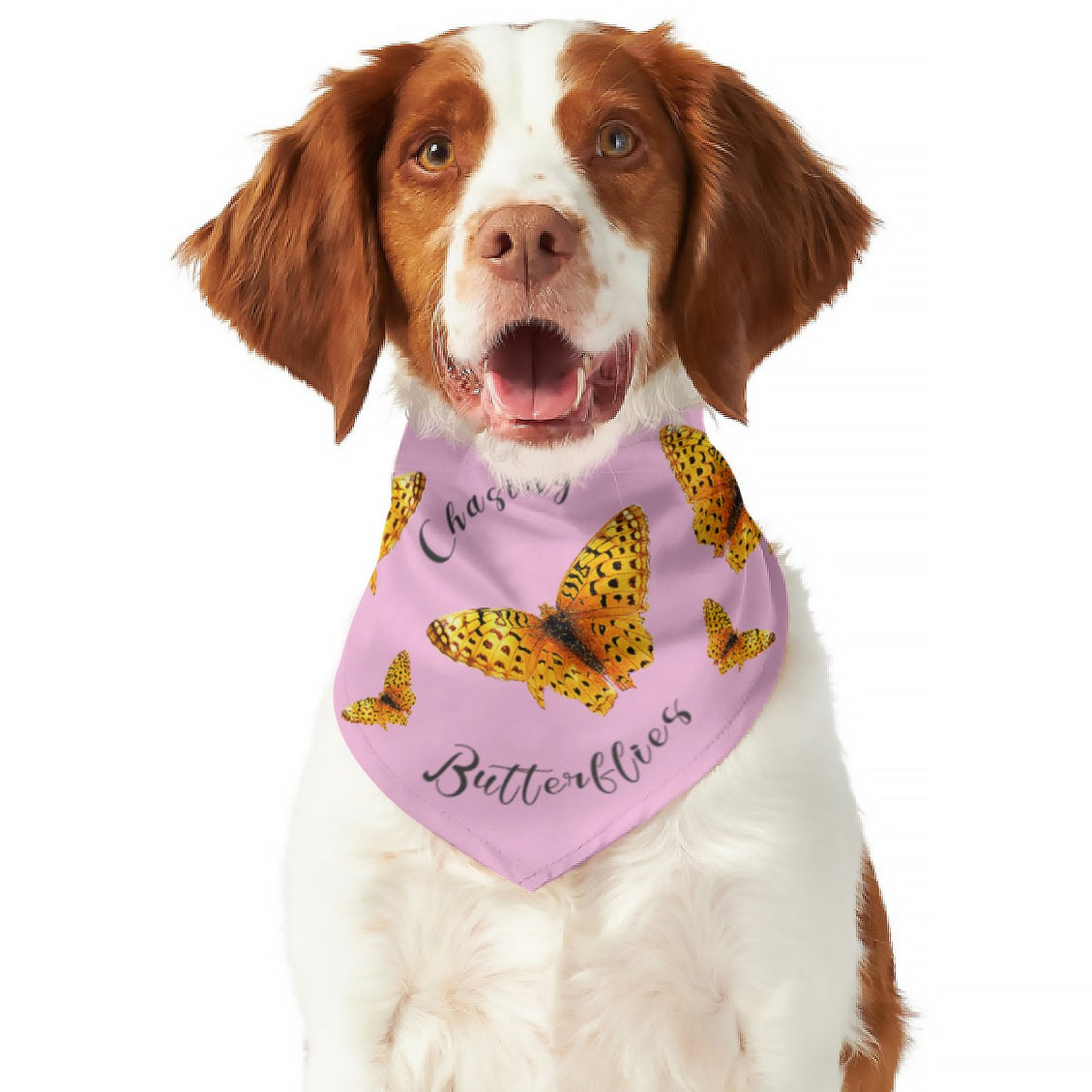 Pet Bandana Chasing Butterflies Reversible Pink and Lavendar