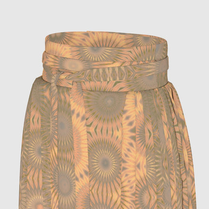 Traditional Chinese Pleated Skirt Peach and Taupe