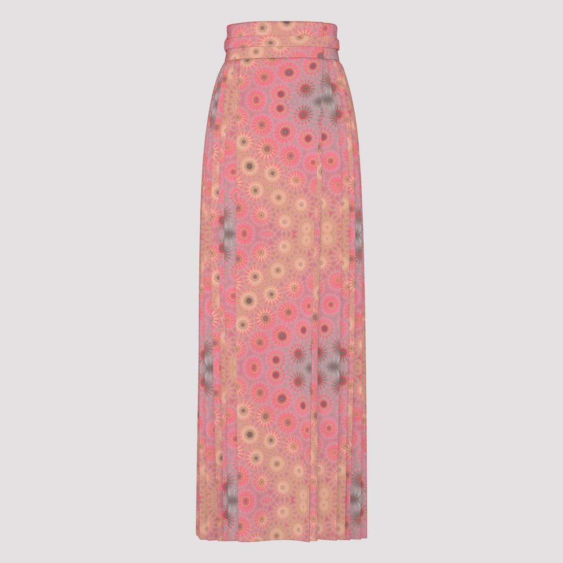 Traditional Chinese Pleated Skirt Pink Flowers