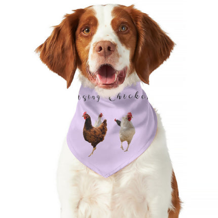 Pet Bandana Chasing Chickens Reversible Lavendar and Green