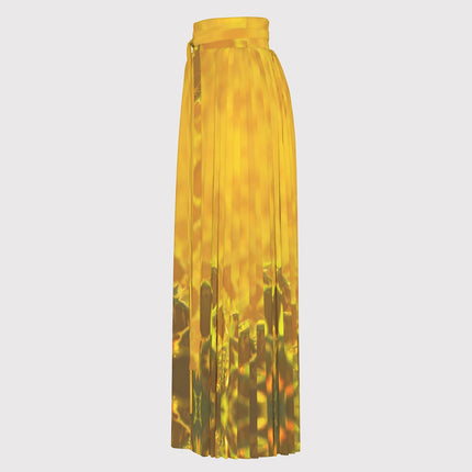 Traditional Chinese Pleated Skirt Sunflowers