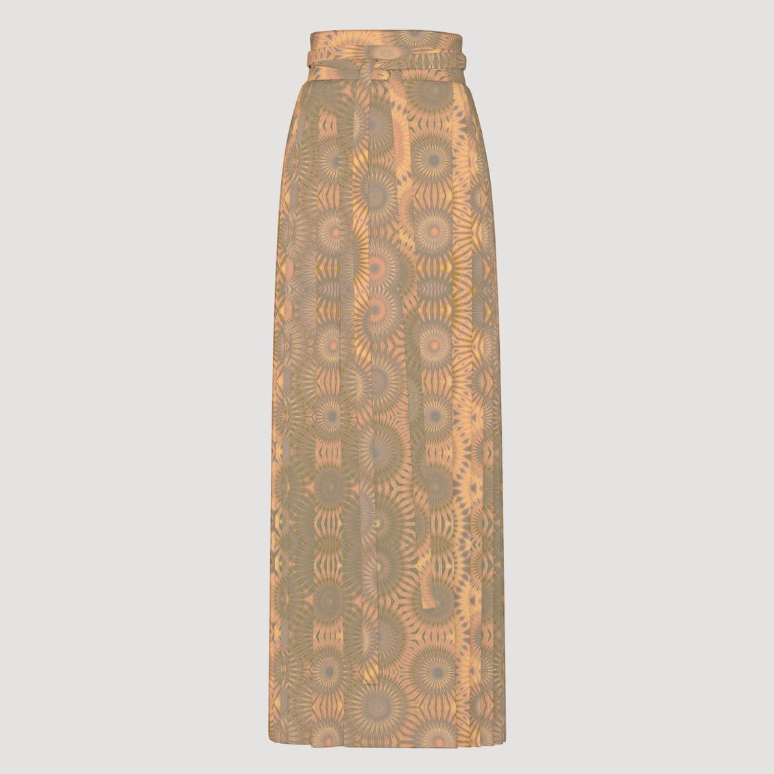 Traditional Chinese Pleated Skirt Peach and Taupe