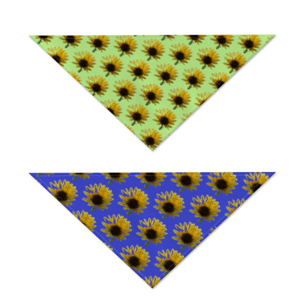 Pet Bandana Reversible Sunflower Green and Blue