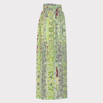 Traditional Chinese Pleated Skirt Thistle Abstract