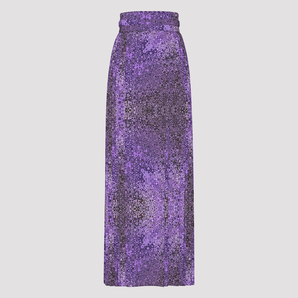 Traditional Chinese Pleated Skirt Purple and Black Graphic