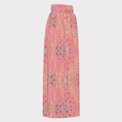 Traditional Chinese Pleated Skirt Pink Flowers