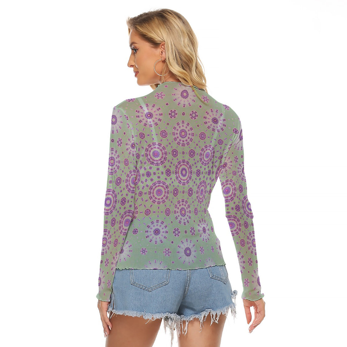 Mesh T-Shirt Purple Wildflowers