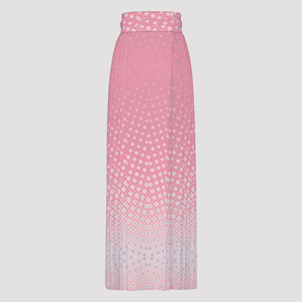 Traditional Chinese Pleated Skirt Pink Sunrise Ombre