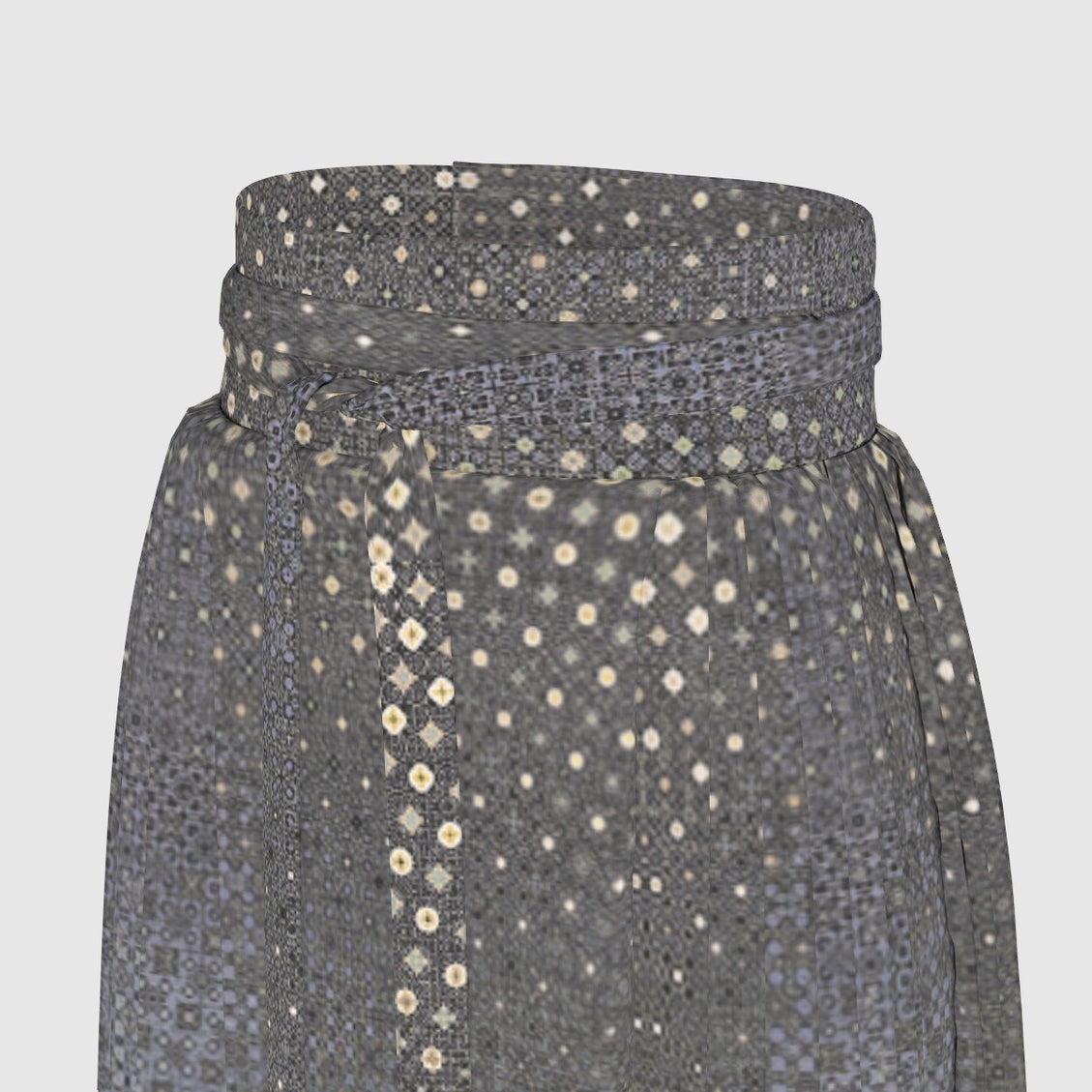 Traditional Chinese Pleated Skirt Shattered Windshield Gold and Gray Ombre