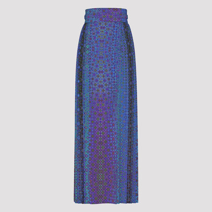 Traditional Chinese Pleated Skirt Blue Lights Ombre