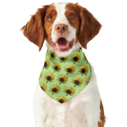 Pet Bandana Reversible Sunflower Green and Blue