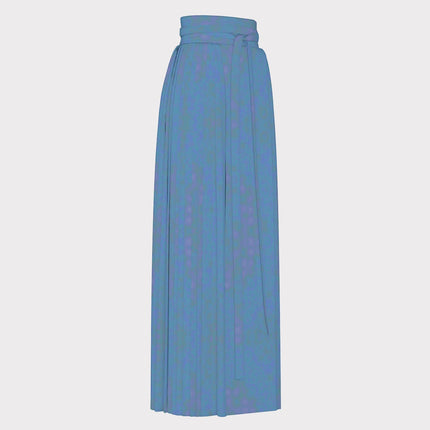 Traditional Chinese Pleated Skirt Blue Watercolor