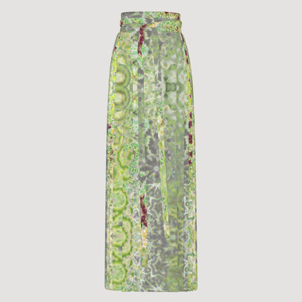 Traditional Chinese Pleated Skirt Thistle Abstract