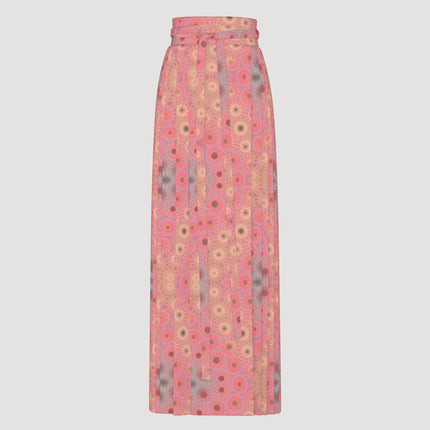 Traditional Chinese Pleated Skirt Pink Flowers