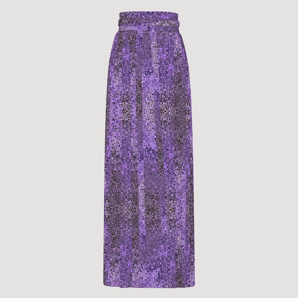 Traditional Chinese Pleated Skirt Purple and Black Graphic