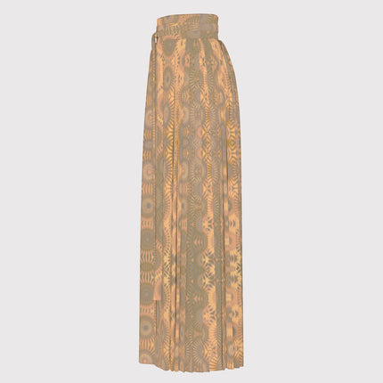 Traditional Chinese Pleated Skirt Peach and Taupe