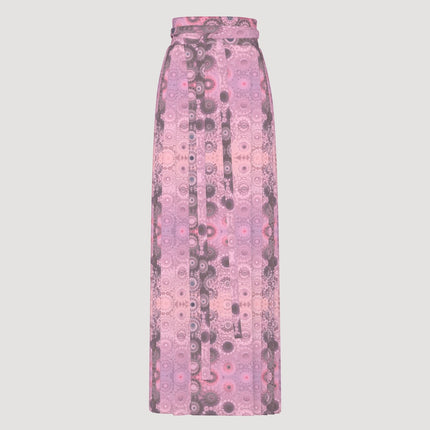 Traditional Chinese Pleated Skirt Pink Sunset