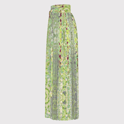 Traditional Chinese Pleated Skirt Thistle Abstract