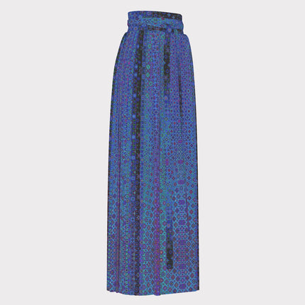 Traditional Chinese Pleated Skirt Blue Lights Ombre