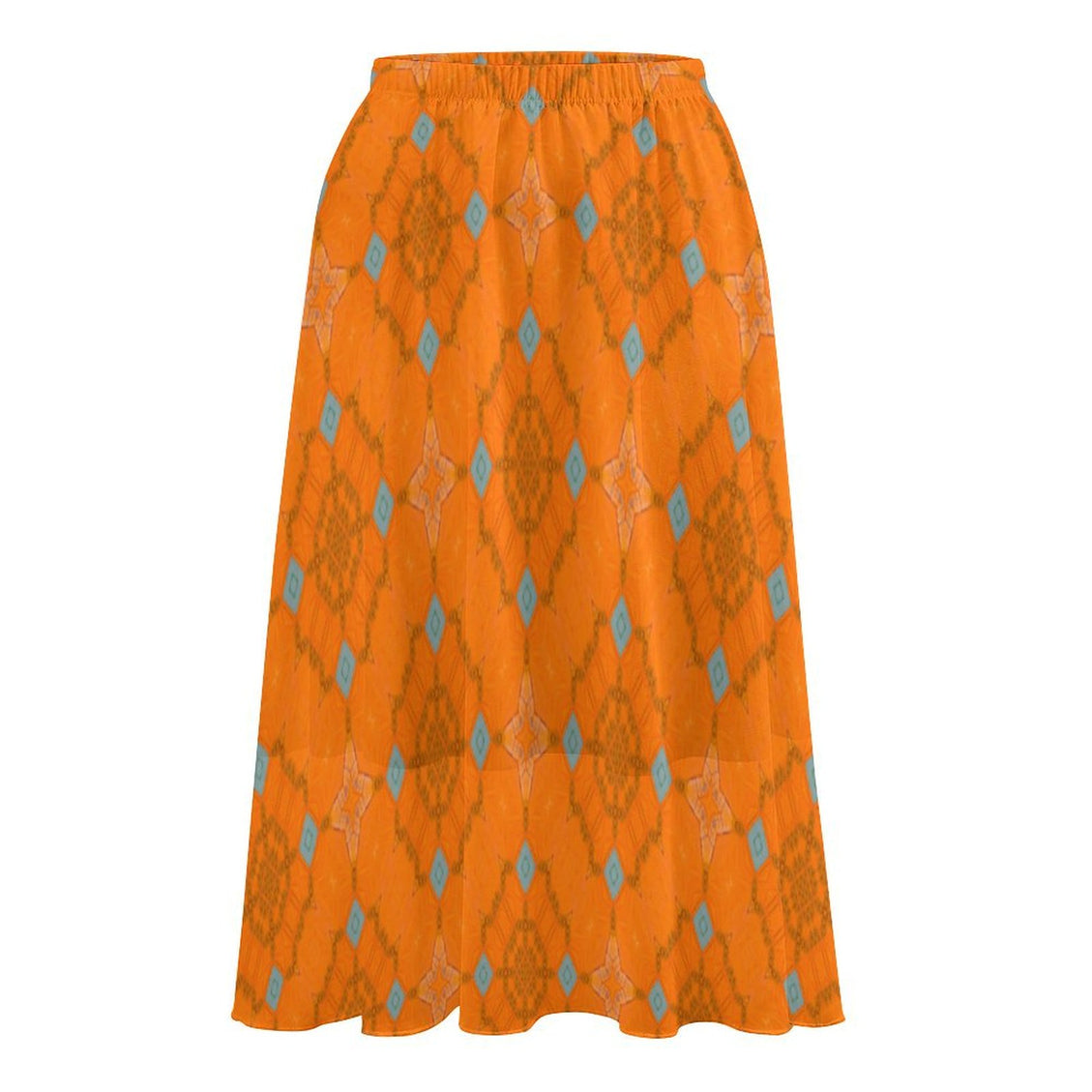 Layered Chiffon Skirt Orange and Blue Butterfly