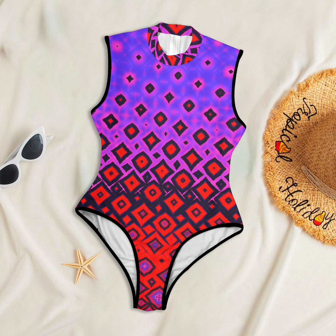 One Piece Back Zip Paddlesuit Tequila Sunrise