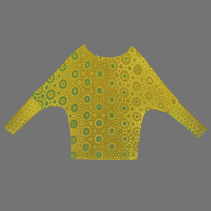 Batwing Long Sleeve Sweater Green & Gold Reflections