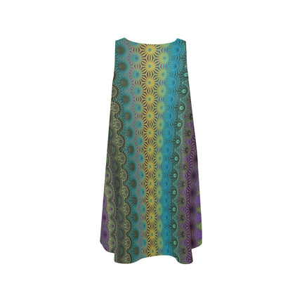 Tank Dress Peacock Feathers Multi