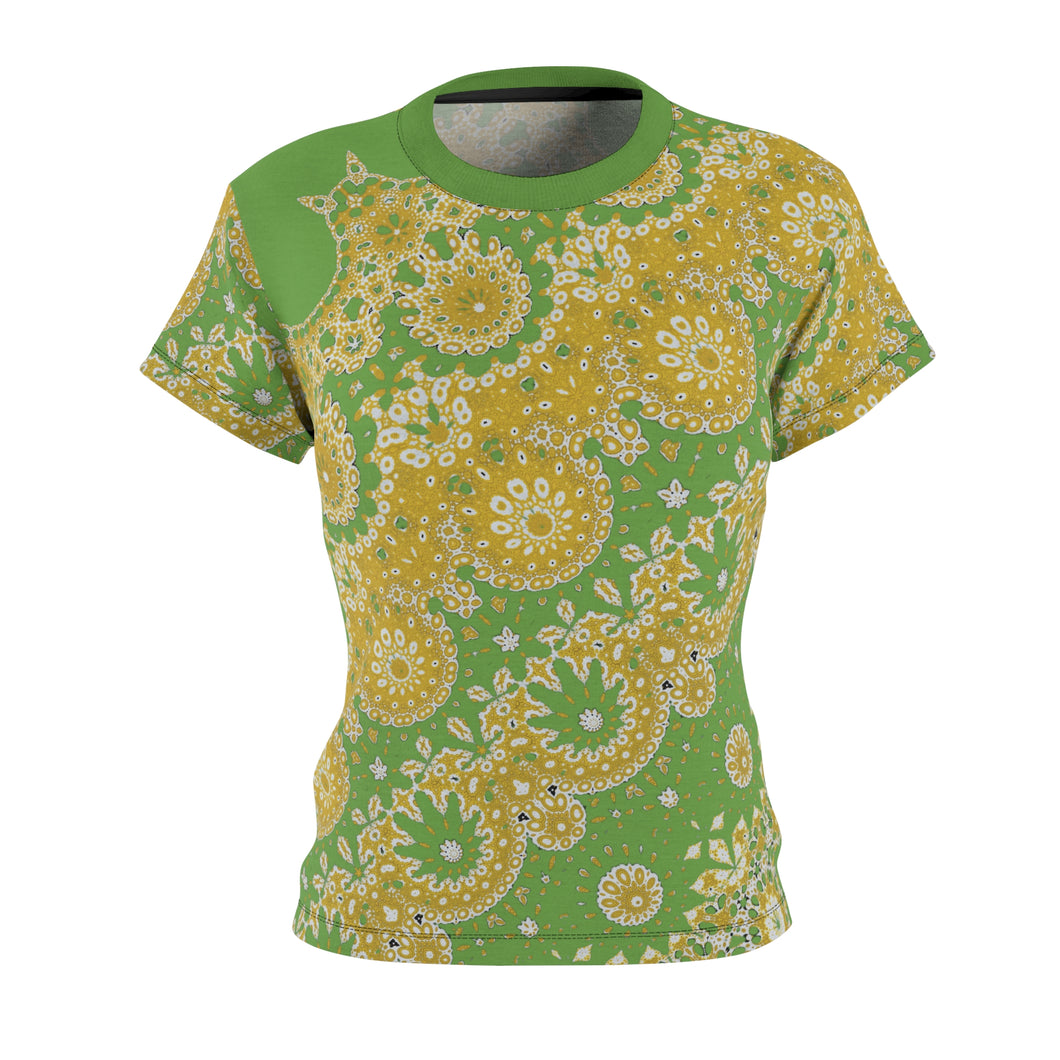 Women's Tee Sunflower Geometric Green