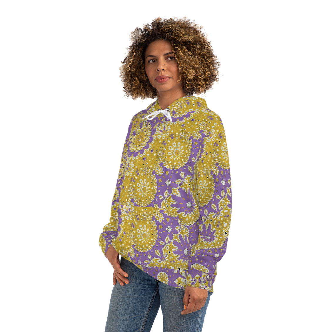 Fashion Hoodie (AOP) Sunflower Geometric Light Purple