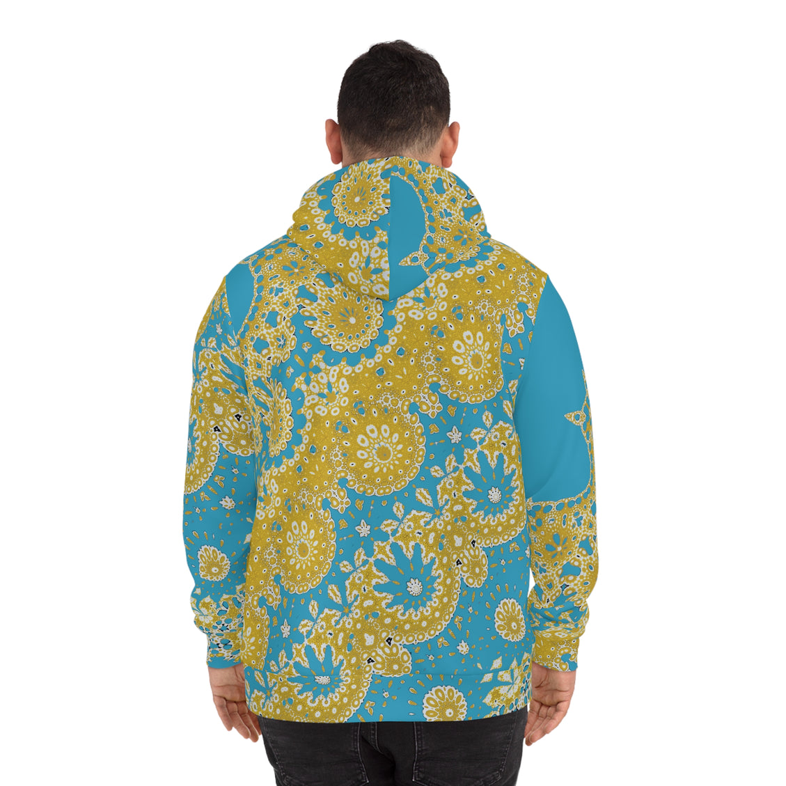 Fashion Hoodie (AOP) Sunflower Geometric Turquoise