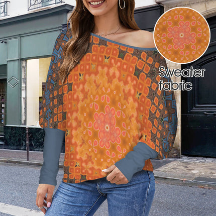 Batwing Long Sleeve Top Orange Lily