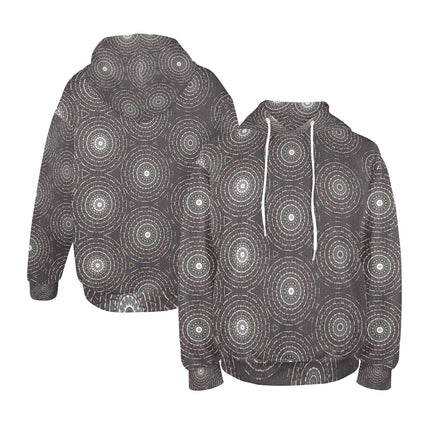 Men's Hoodie Charcoal and White Circles