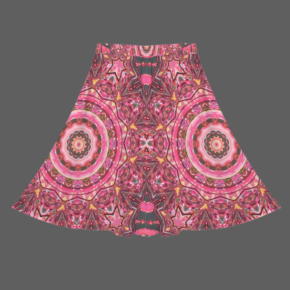 A Line Elastic Waist Skirt with Pockets Carnival Medallion