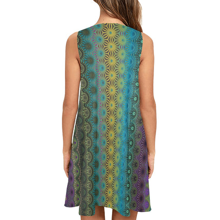 Tank Dress Peacock Feathers Multi