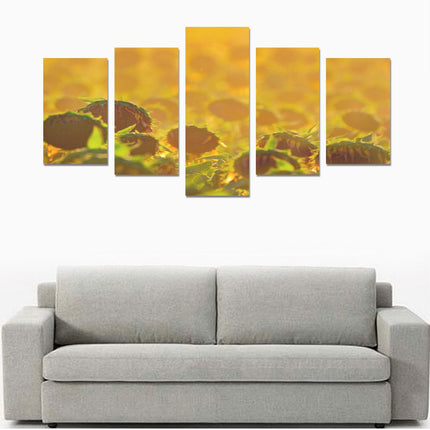 Dusty Sunflowers 5 Piece Wall Art Canvas