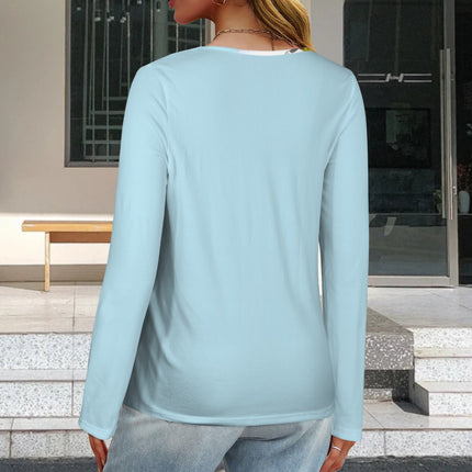 V Neck Long Sleeve Sweater Daisy Blue