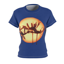 Load image into Gallery viewer, Women&#39;s Cut &amp; Sew Tee (AOP) Aster Sunset Dark Blue
