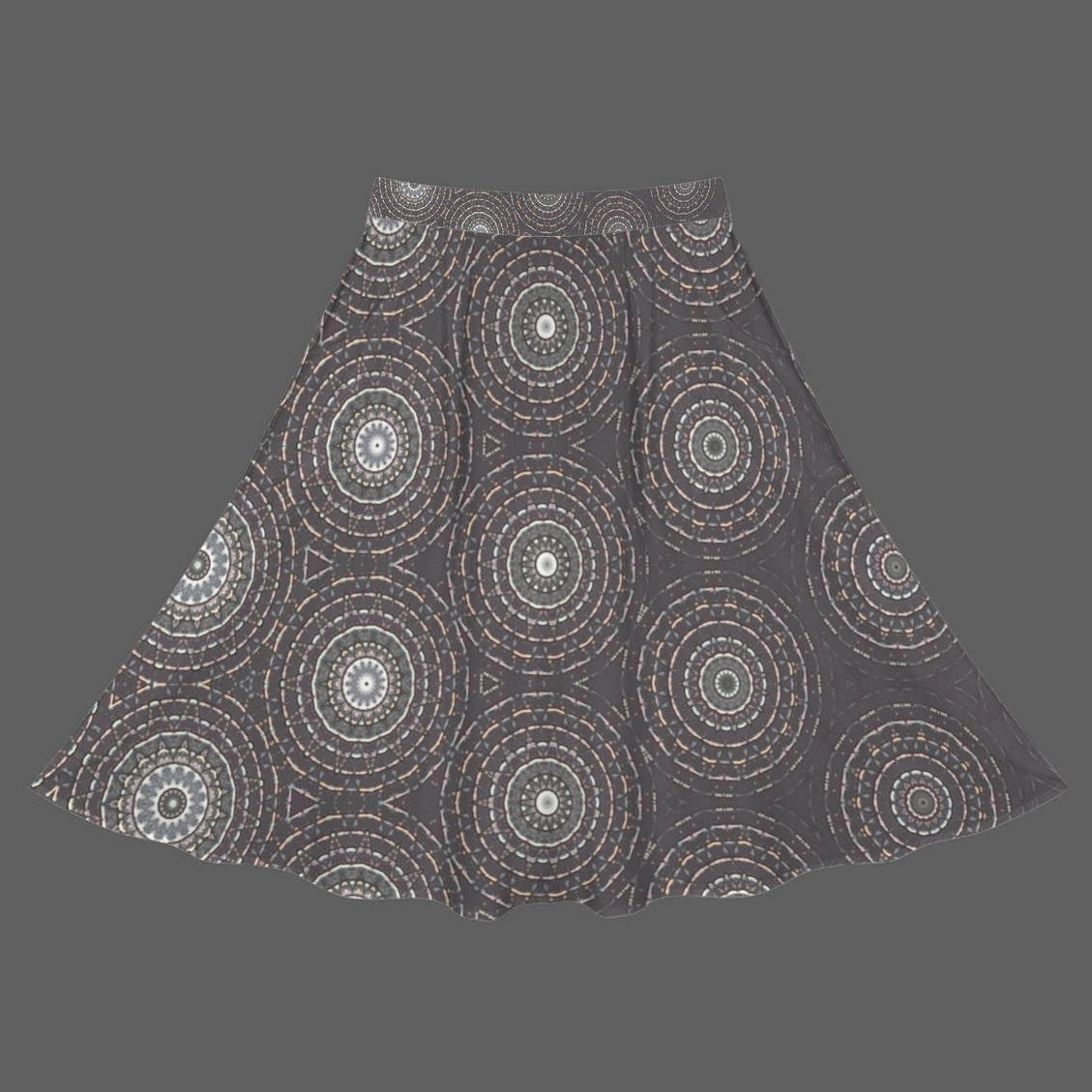 A Line Elastic Waist Skirt with Pockets Charcoal Graphic