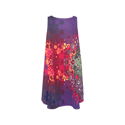 Tank Dress Purple Red Abstract