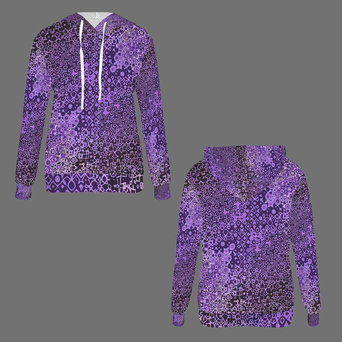 Hoodie Purple and Black Abstract