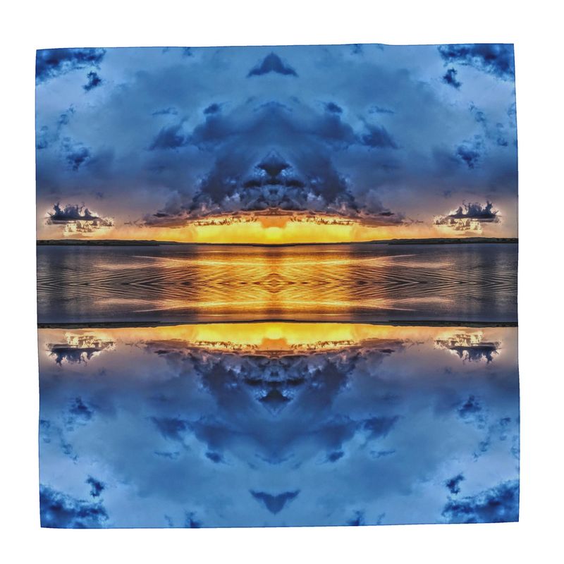 Blue Sunset Kaleidoscope Scarf