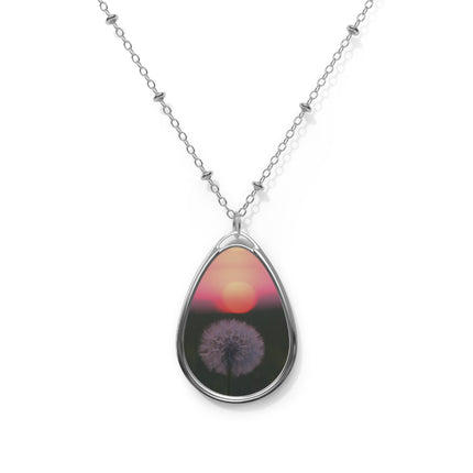 Oval Necklace Milkweed Sunset