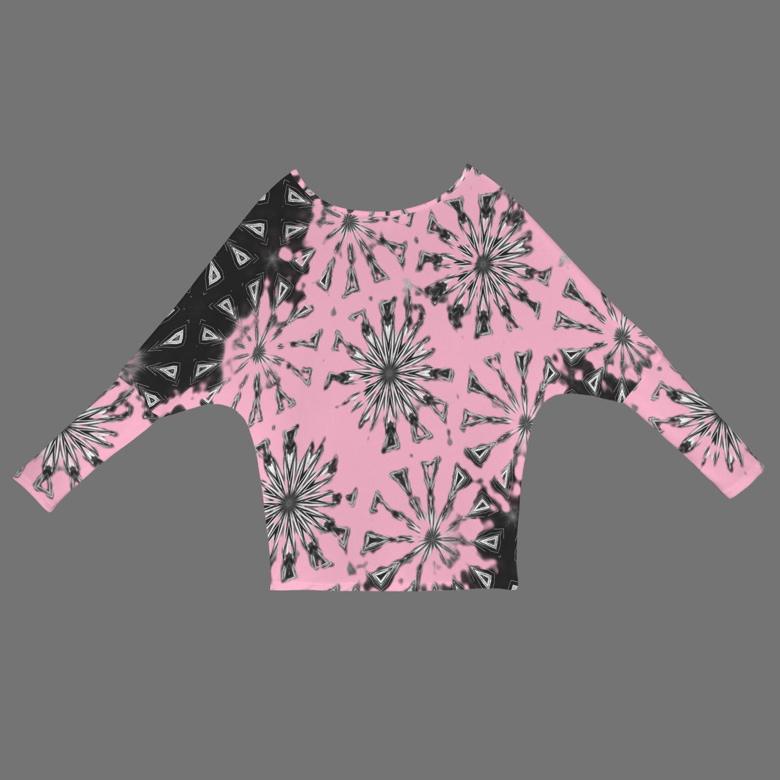 Batwing Long Sleeve Sweater Black Angus Pink