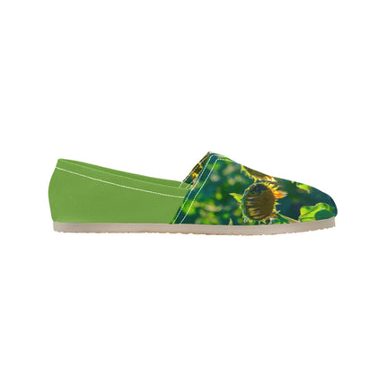 Espadrilles Canvas Sunflowers Green Two Tone