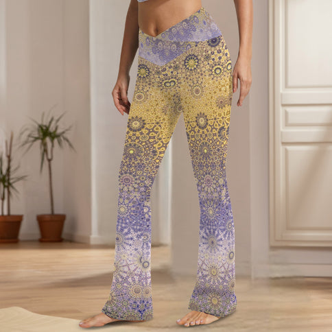 Flare Leggings Gold & Purple Ombre